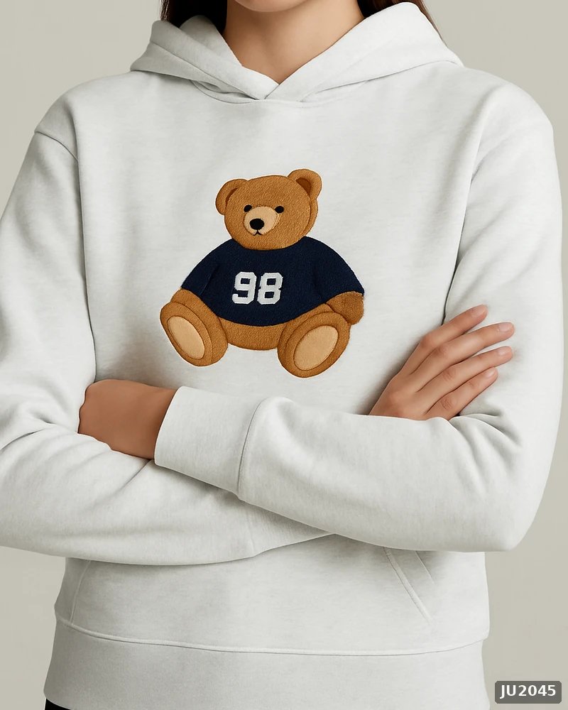 Hoodie Oversize con Bordado de Osito para Mujer Estilo Casual - Image 28