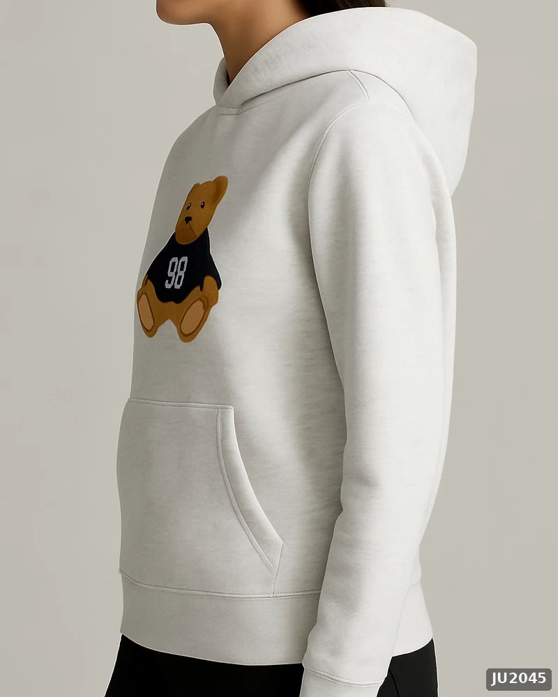 Hoodie Oversize con Bordado de Osito para Mujer Estilo Casual - Image 32