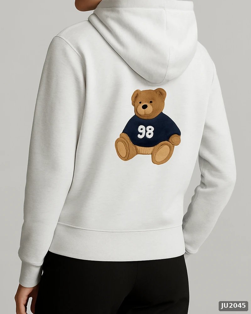 Hoodie Oversize con Bordado de Osito para Mujer Estilo Casual - Image 30