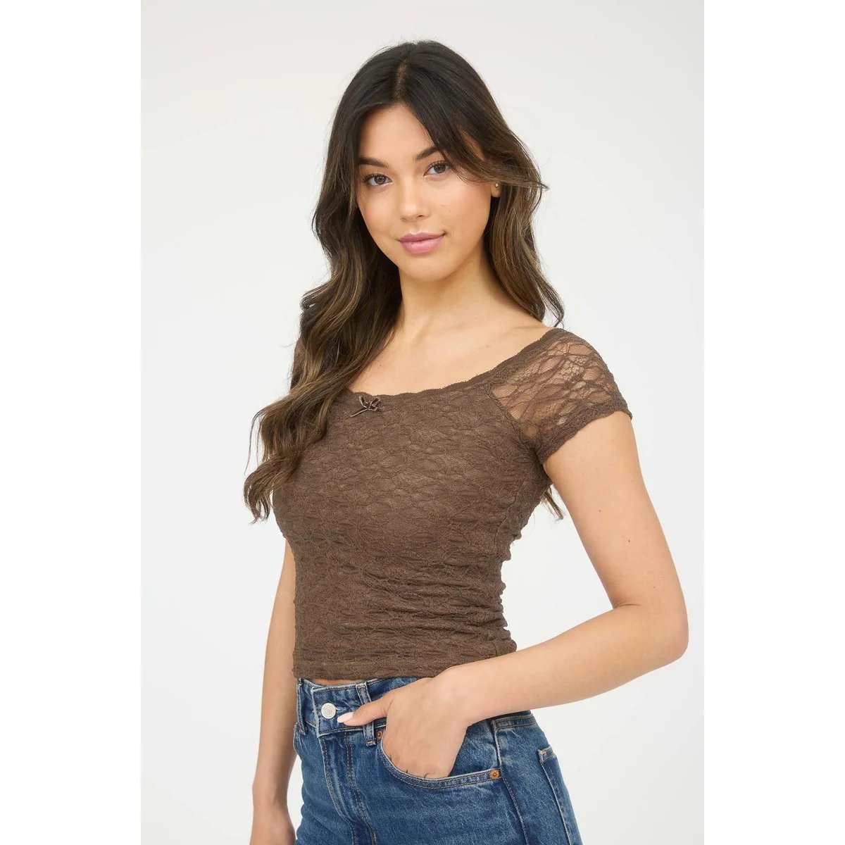 Blusa Off Shoulder de Encaje Romántica y Elegante para Mujer - Image 18