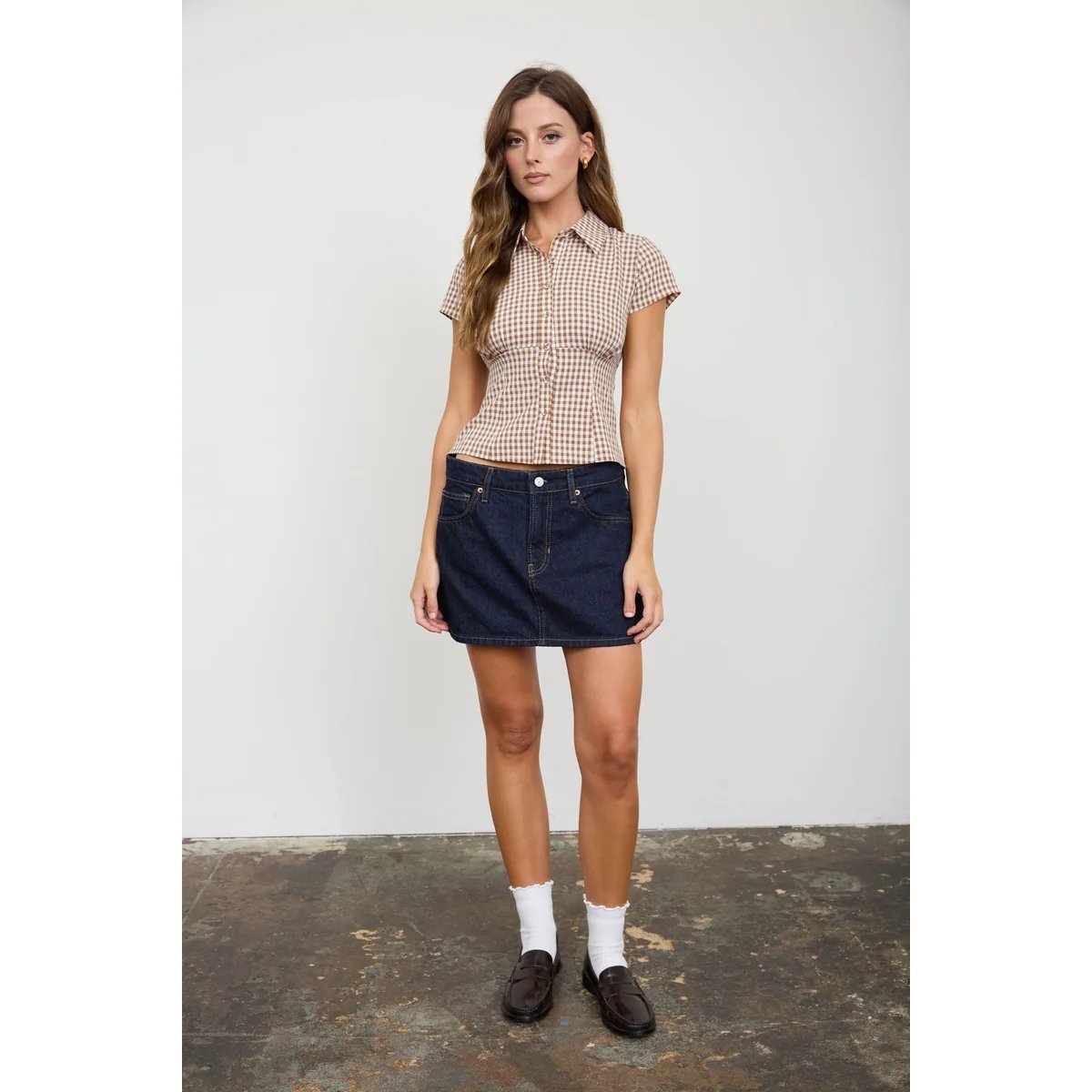 Blusa Cuadros Gingham con Corset Integrado Estilo Vintage para Mujer - Image 18