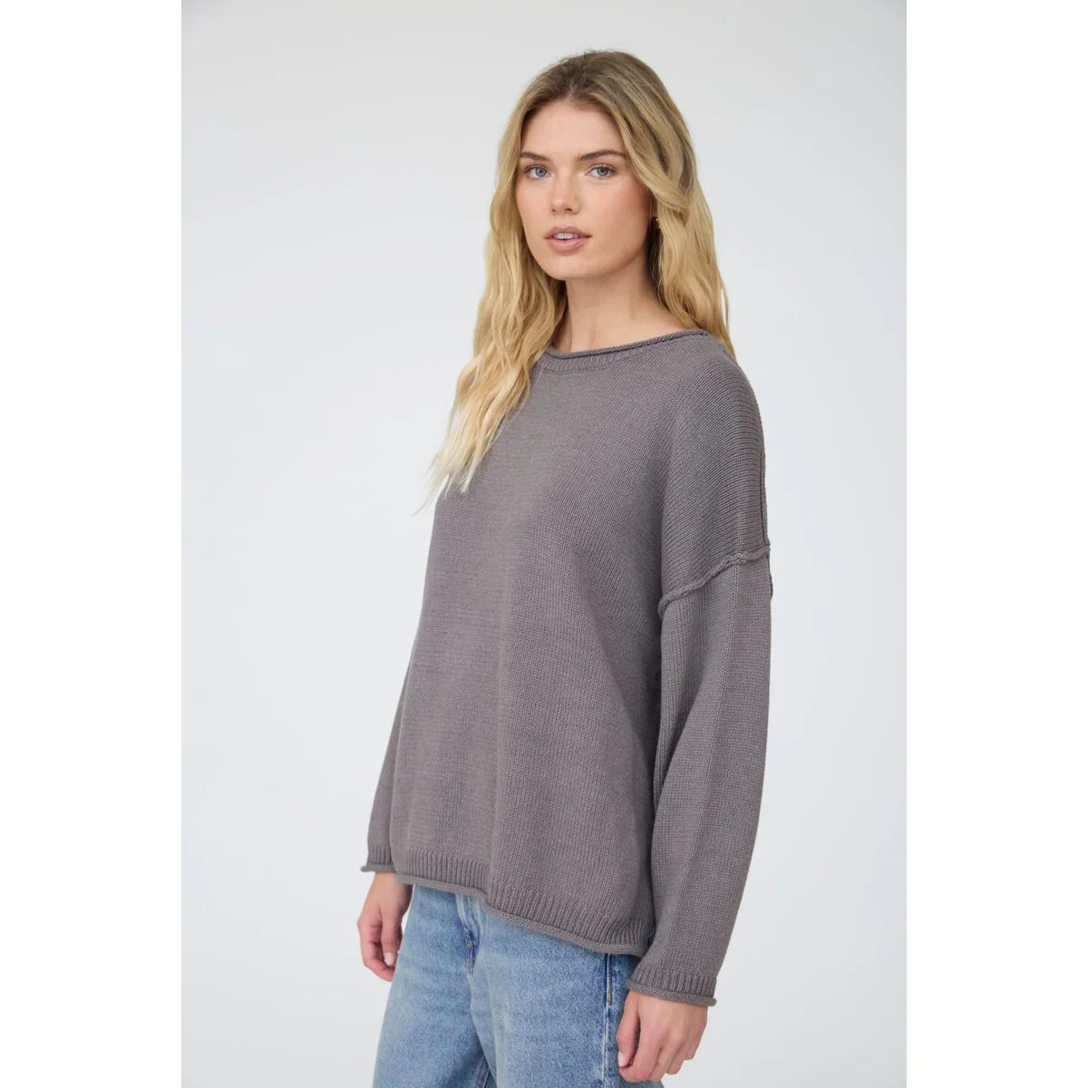 Suéter Oversize de Punto Acanalado Color Chocolate para Mujer - Image 8