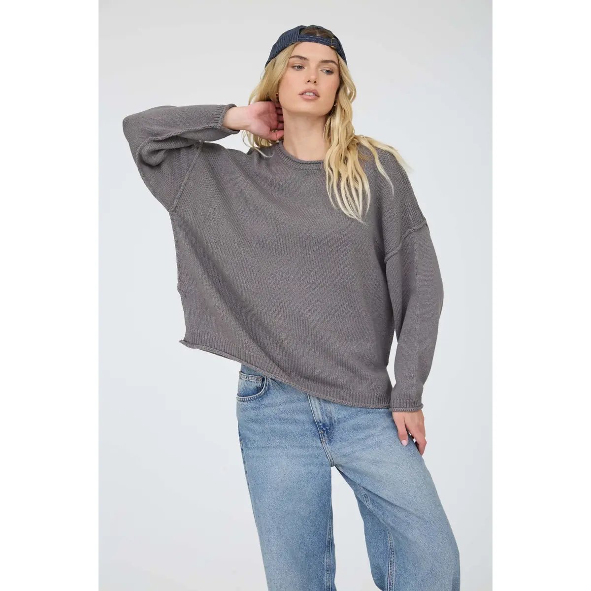 Suéter Oversize de Punto Acanalado Color Chocolate para Mujer - Image 10