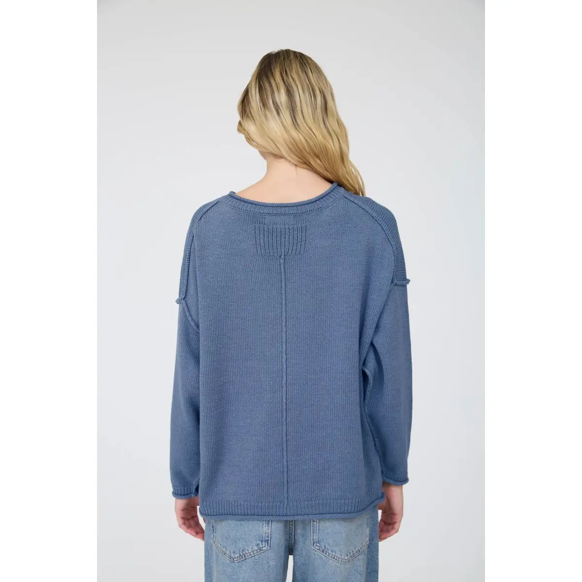 Suéter Oversize de Punto Acanalado Color Chocolate para Mujer - Image 13