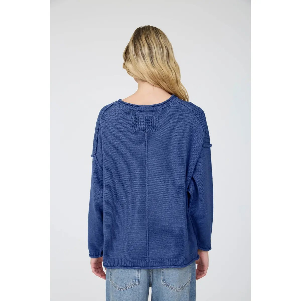 Suéter Oversize de Punto Acanalado Color Chocolate para Mujer - Image 21