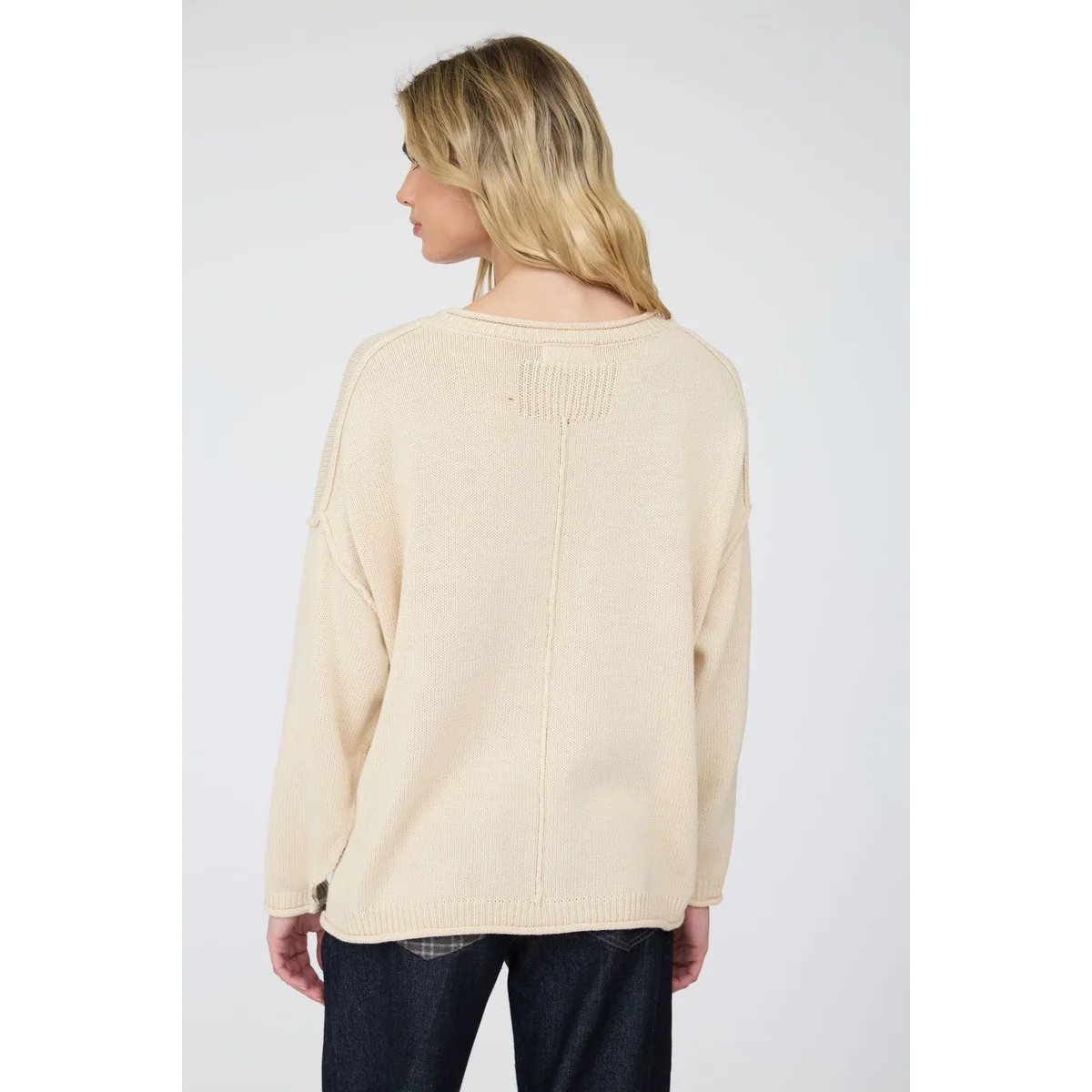 Suéter Oversize de Punto Acanalado Color Chocolate para Mujer - Image 31