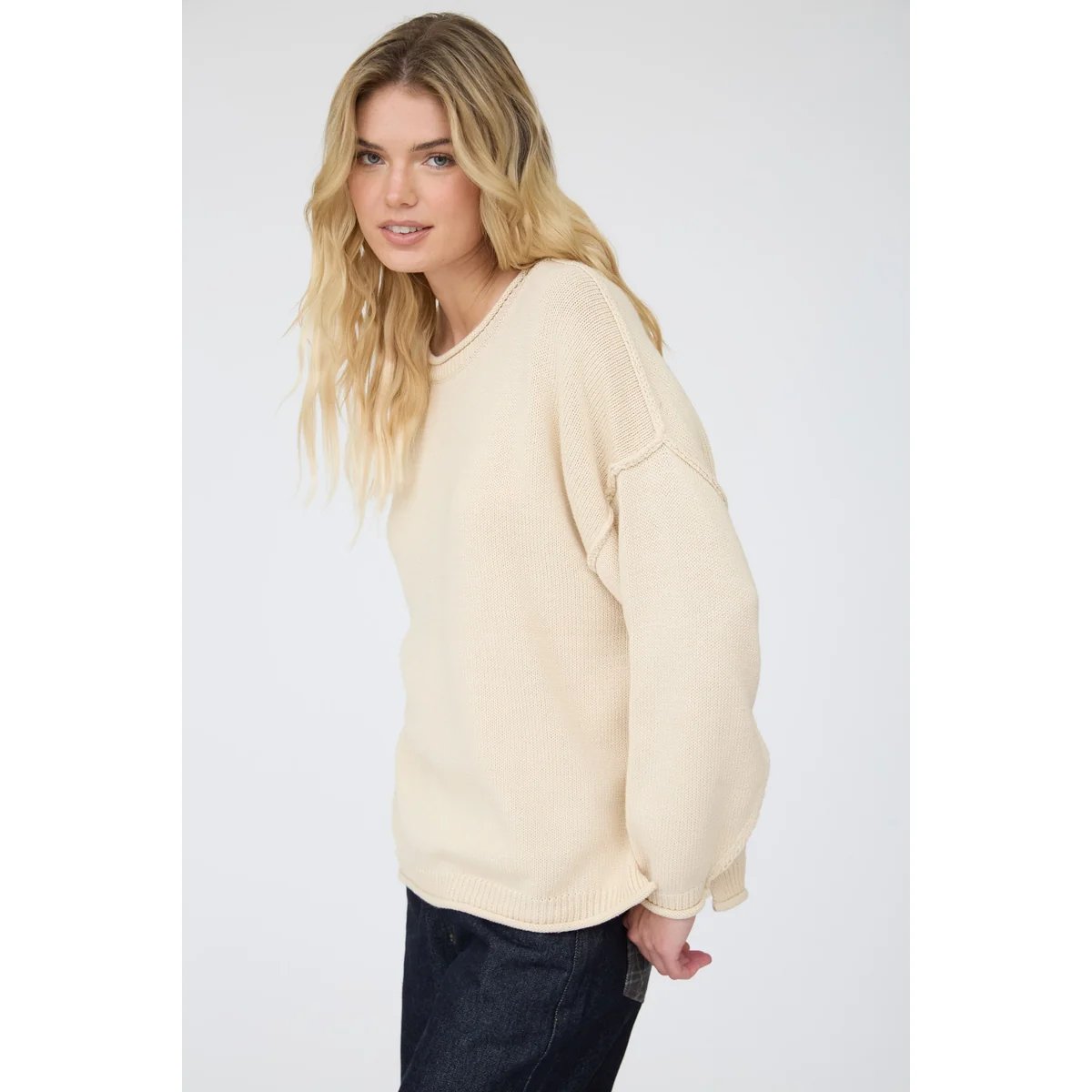 Suéter Oversize de Punto Acanalado Color Chocolate para Mujer - Image 32