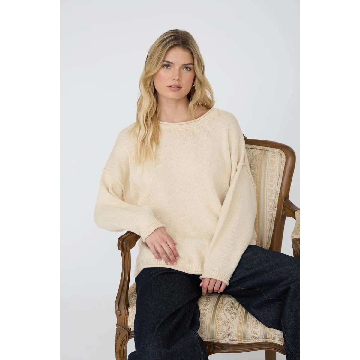Suéter Oversize de Punto Acanalado Color Chocolate para Mujer - Image 33
