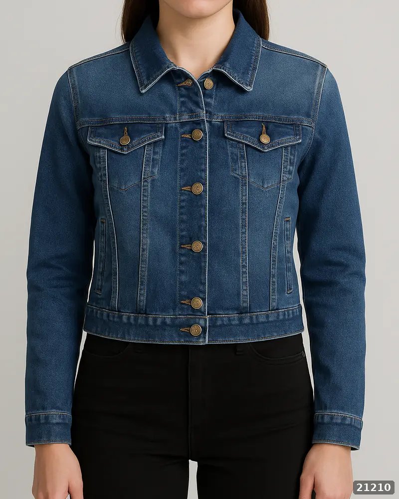 Chamarra de Mezclilla Azul Clásica Estilo Trucker para Mujer