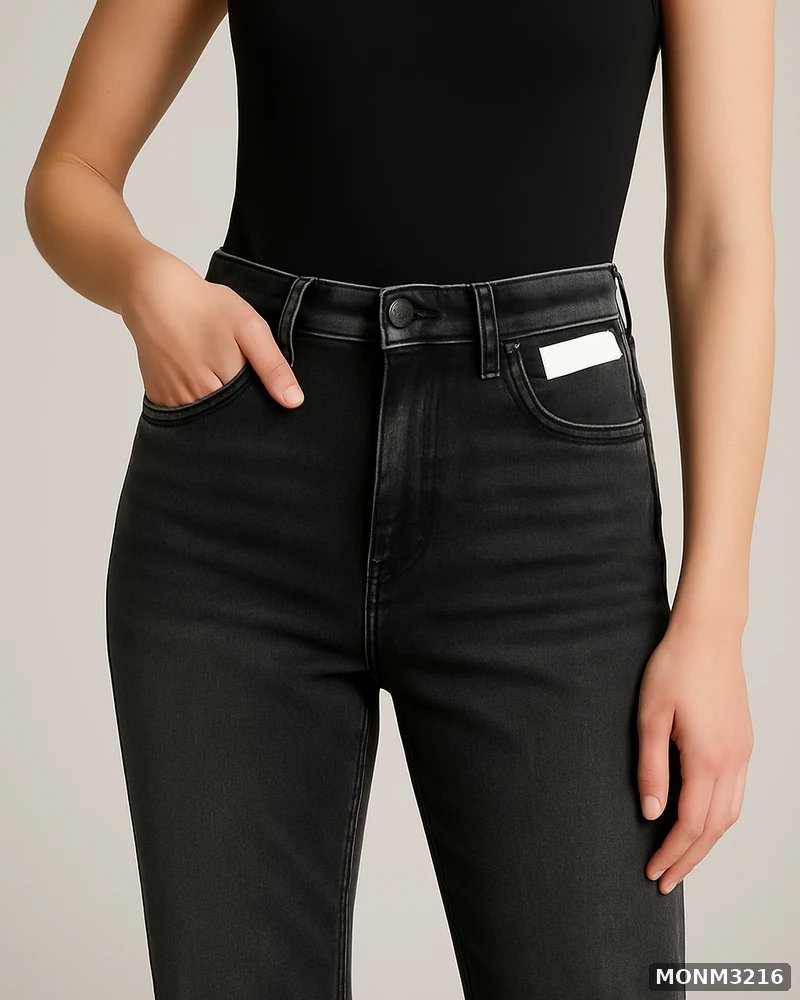 Jeans Mom Fit Lavado Oscuro de Tiro Alto para Mujer - vista 3