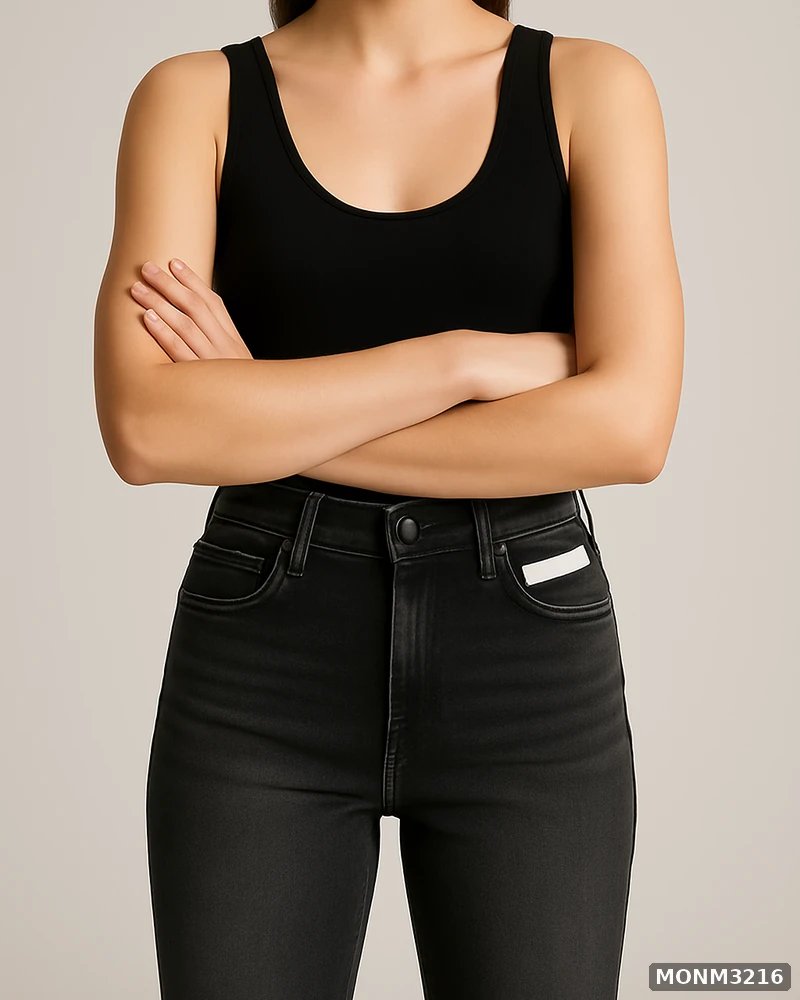 Jeans Mom Fit Lavado Oscuro de Tiro Alto para Mujer - vista 4