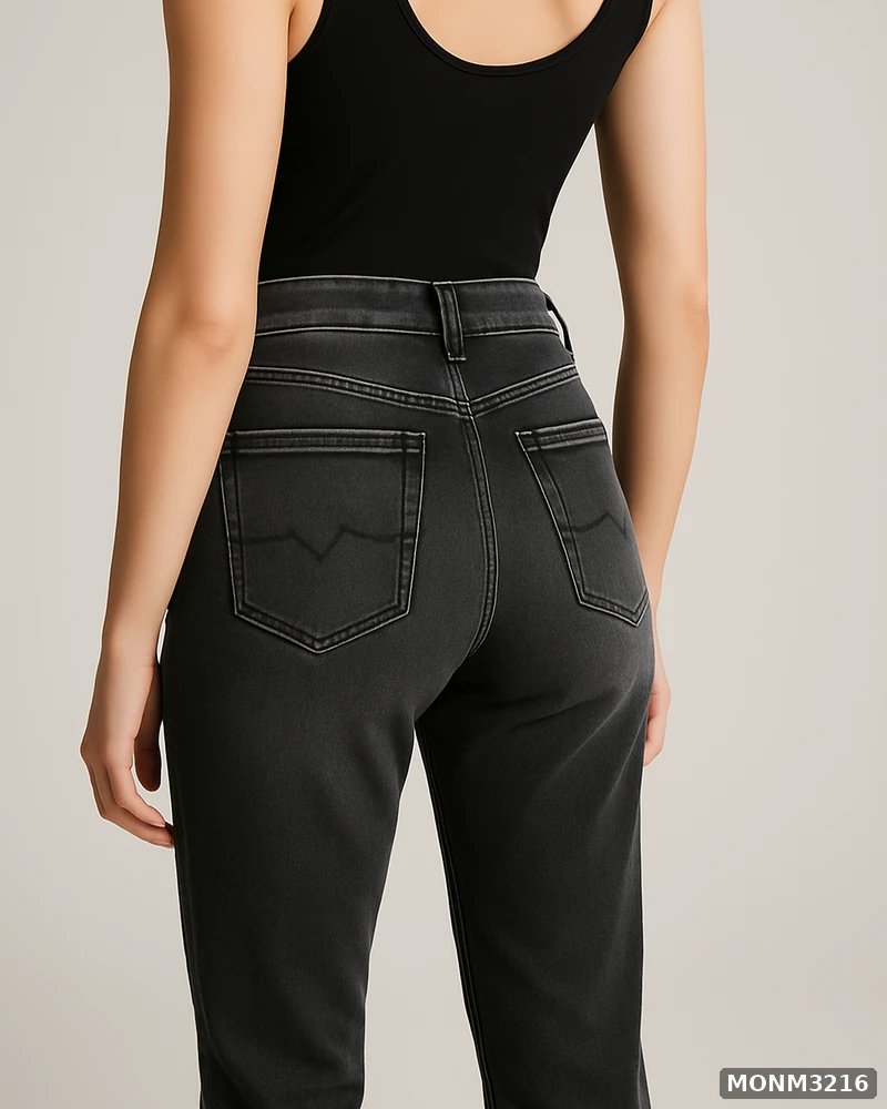 Jeans Mom Fit Lavado Oscuro de Tiro Alto para Mujer - vista 7