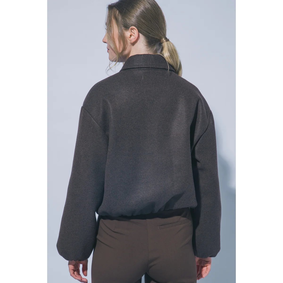 Chamarra Bomber de Tela Suave con Cierre para Mujer Estilo Casual - vista 8