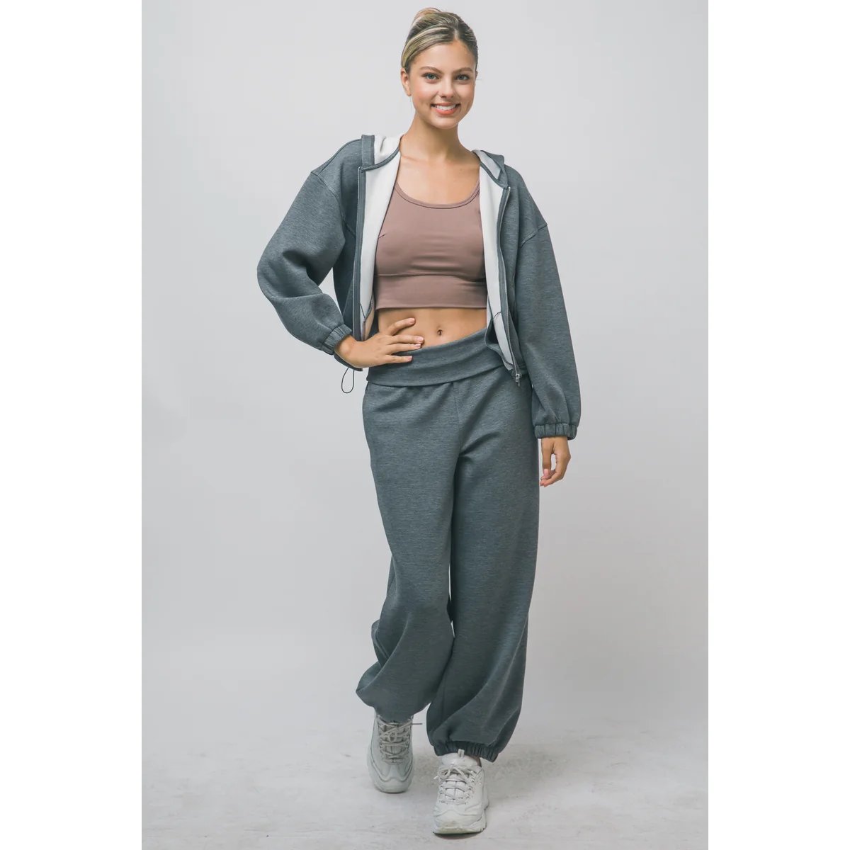 Sudadera Casual Oversize con Cordón Ajustable en la Cintura para Mujer - vista 25