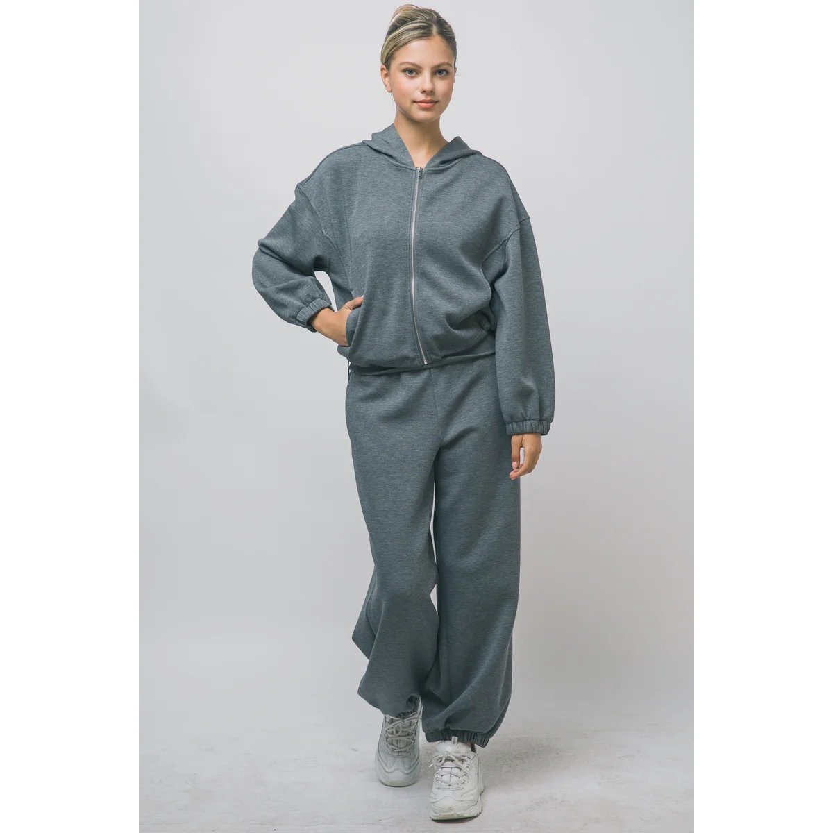 Sudadera Casual Oversize con Cordón Ajustable en la Cintura para Mujer - vista 26