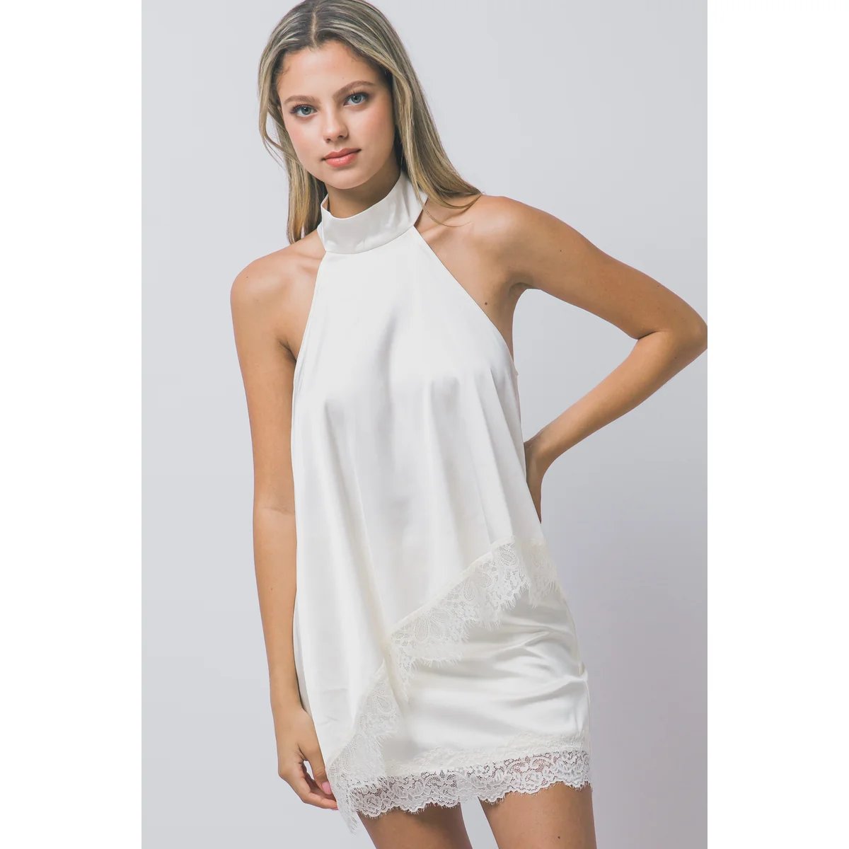 Blusa Satinada con Encaje Floral Bordado en Rojo Vino para Mujer - vista 20