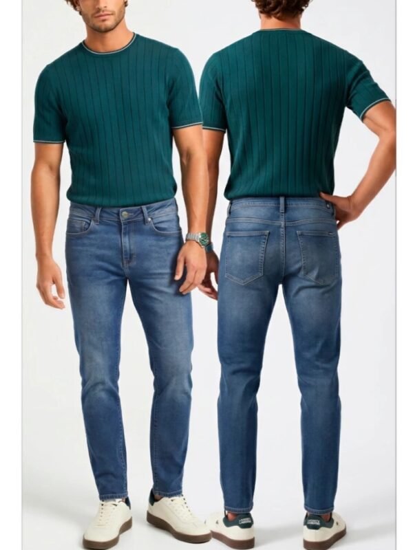 Pantalón Slim Fit de Mezclilla Azul Medio para Hombre