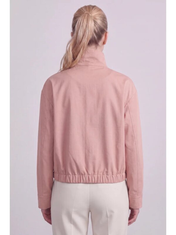 Chamarra Corta con Cuello Alto y Botones Estilo Casual para Mujer