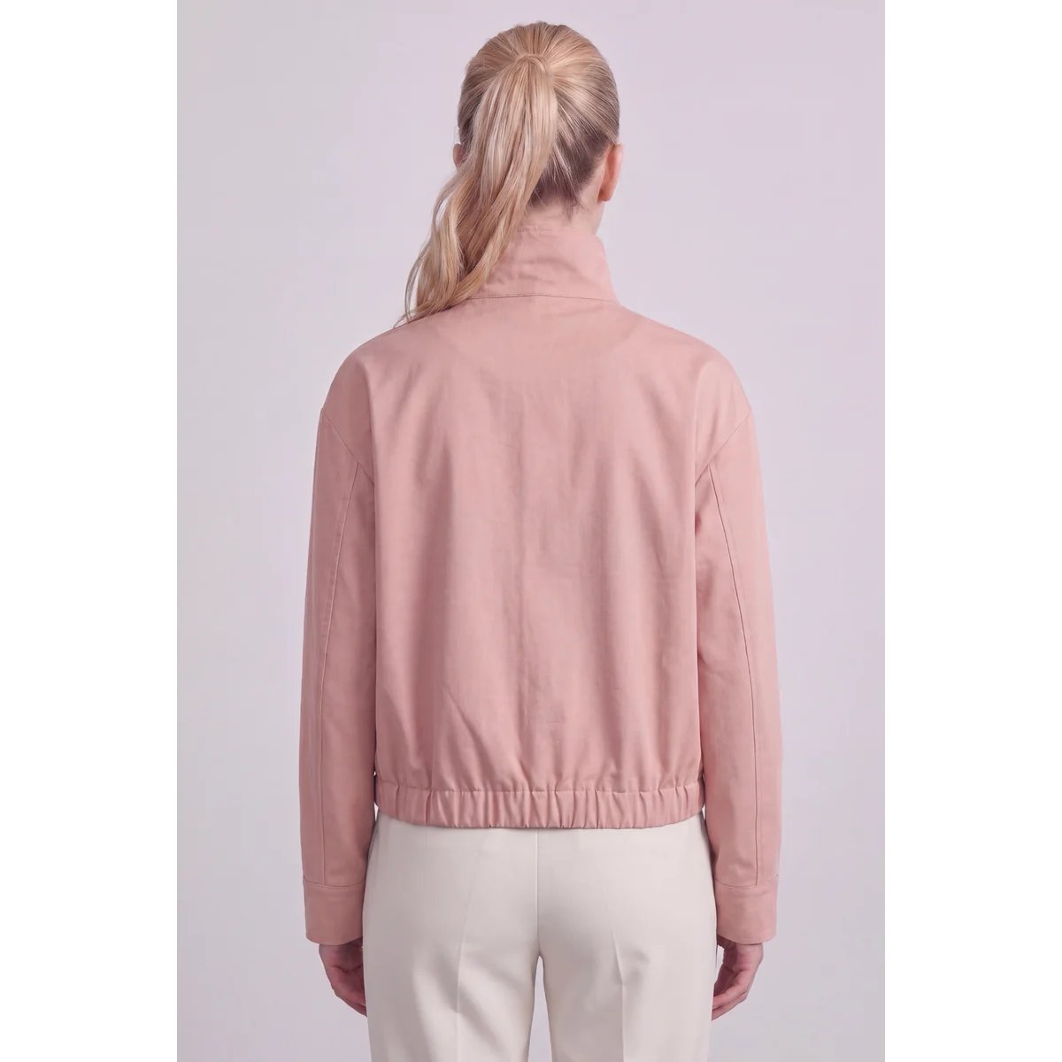 Chamarra Corta con Cuello Alto y Botones Estilo Casual para Mujer